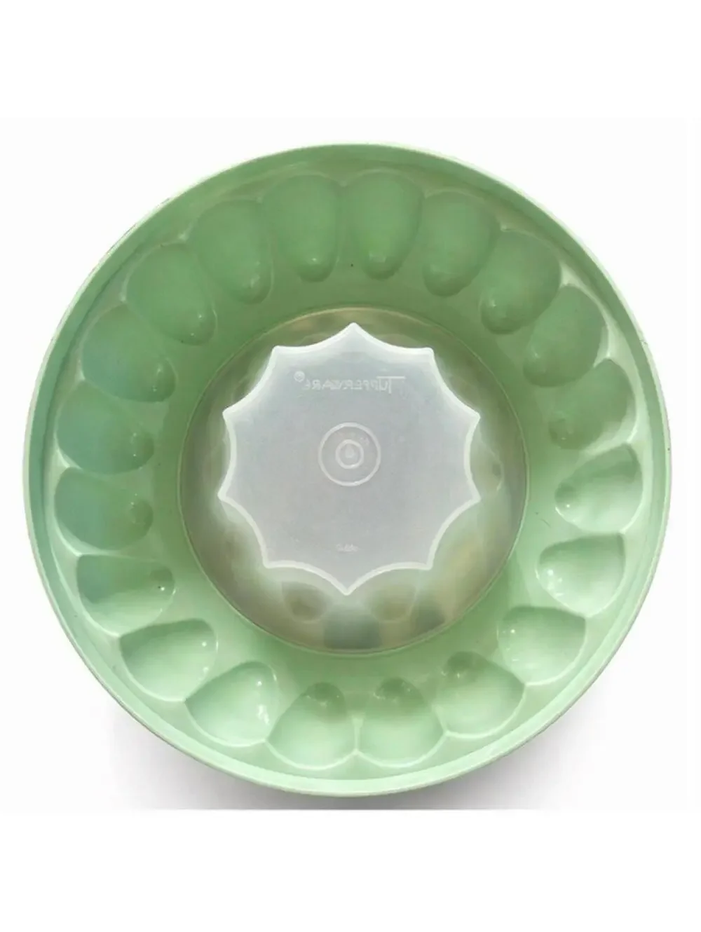 Vintage Tupperware Jello Mold Green Ring Dessert Bowl Lid Insert Clean